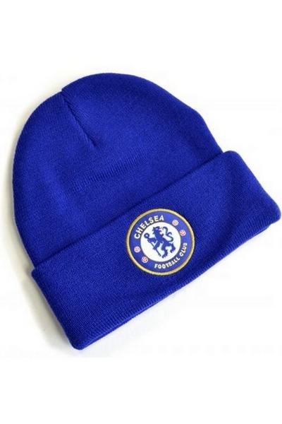 Chelsea FC Blue Knitted Crest Turn Up Hat