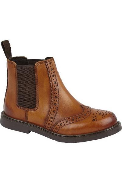 Roamers Tan Leather Ankle Boots
