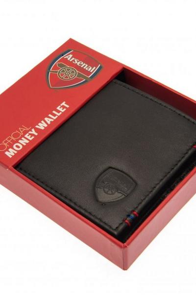 Arsenal FC Black Leather Stitched Wallet