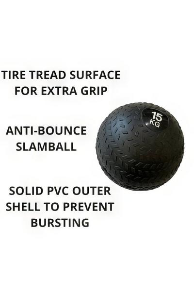 Rockbase Sports Black 10Kg New Heavy Duty Weight Slam Ball