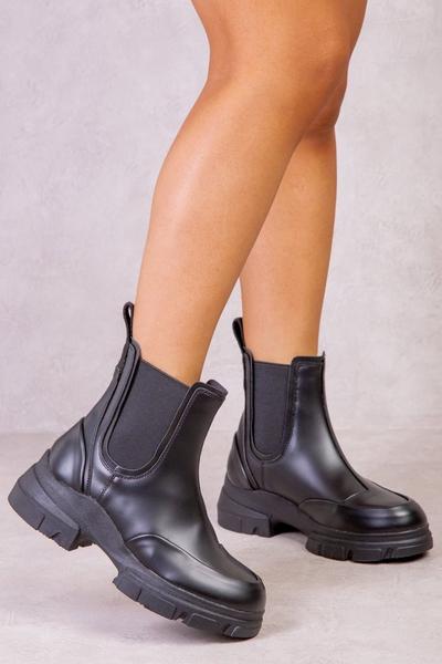 Where's That From Black 'Lucia' Chunky Ankle Chelsea Boots