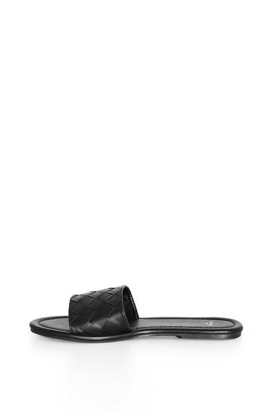 Evans Black Wide Fit Weave Slides