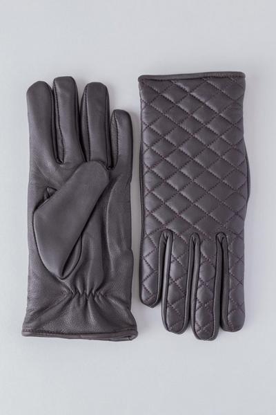 Lakeland Leather Brown 'Laura' Quilted Leather Gloves