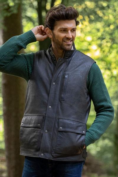 Lakeland Leather Dark Brown 'Giles' Leather Gilet