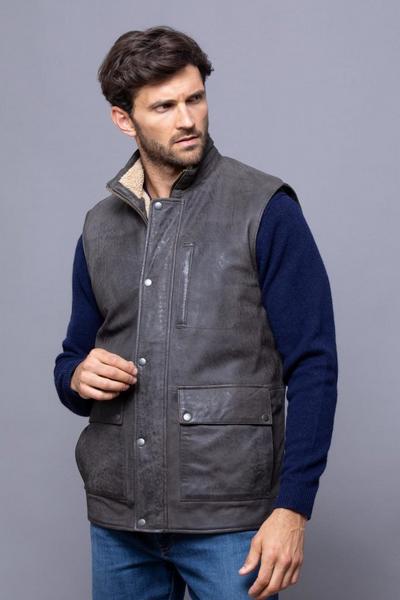 Lakeland Leather Dark Brown 'Giles' Leather Gilet