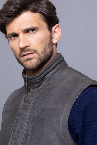 Lakeland Leather Dark Brown 'Giles' Leather Gilet