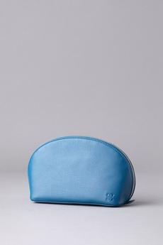 Lakeland Leather Blue 'Arnside' Large Leather Make Up Bag