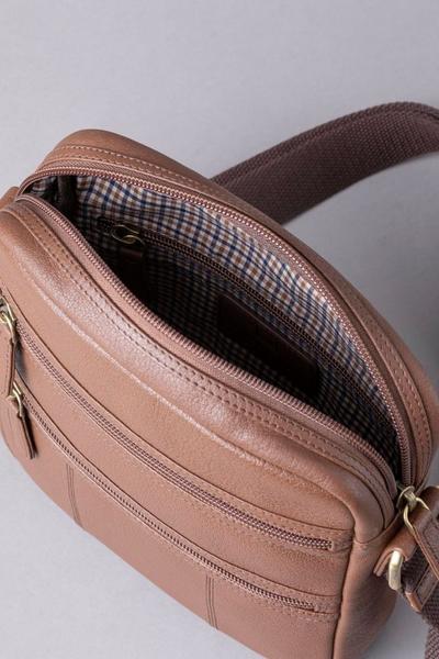 Lakeland Leather Brown 'Buffalo Explorer' Leather Messenger Bag