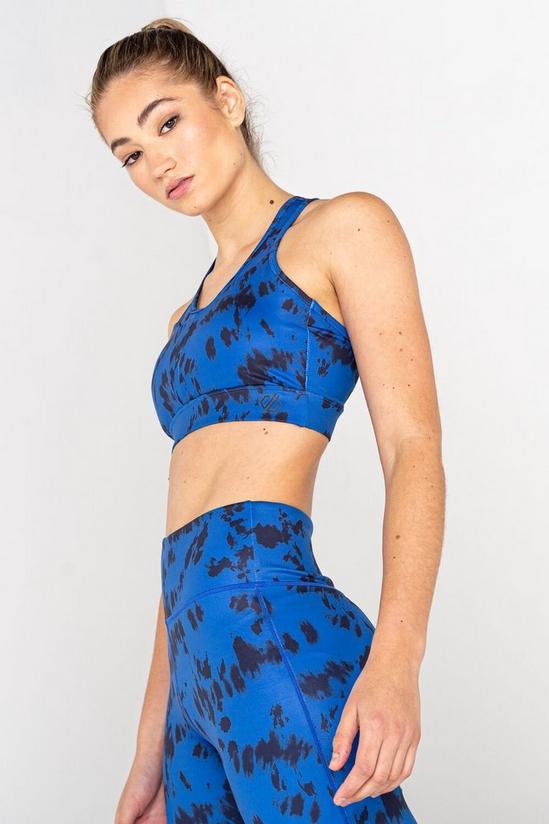 HIIT ruched sports bra in blue