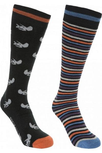 Trespass Black Replicate Ski Tube Sock (Pack Of 2)