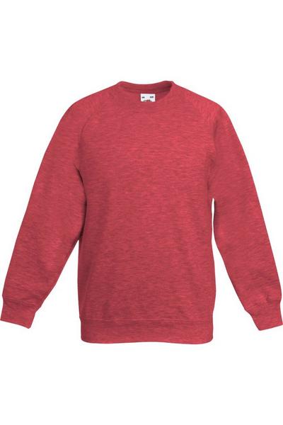 Fruit of the Loom Dark Red Raglan Sleeve Sweatshirt