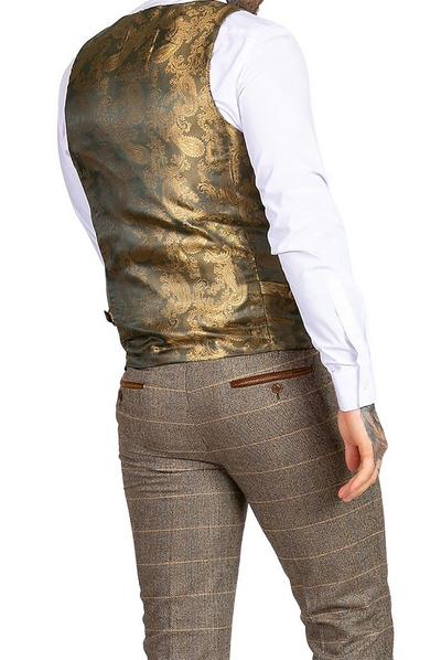 Marc Darcy Tan Ted Check Waistcoat