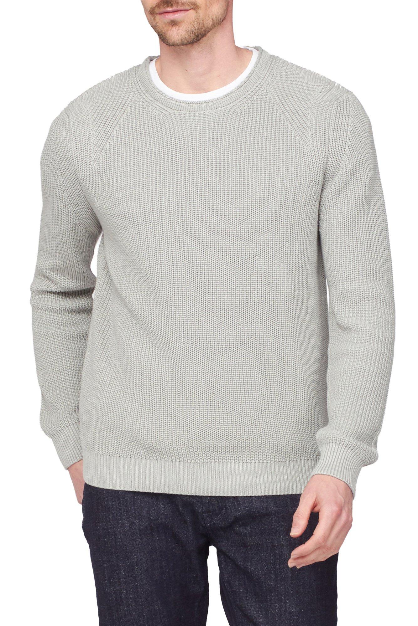 Jumpers & Cardigans | Engineered Rib Crew Neck Cotton Jumper | Jeff Banks