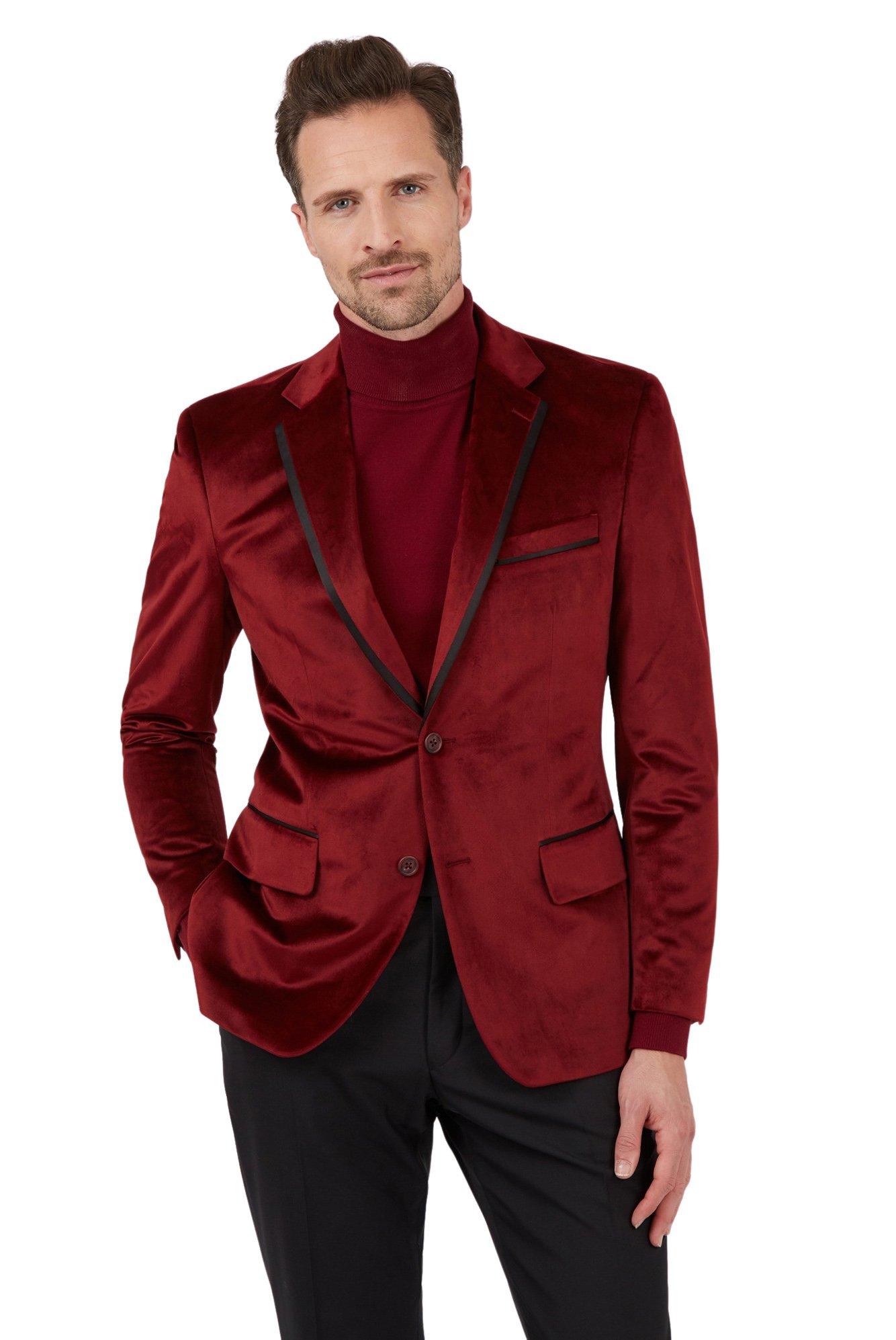 red and black blazer mens