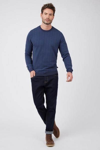 Racing Green Navy Knit Crew
