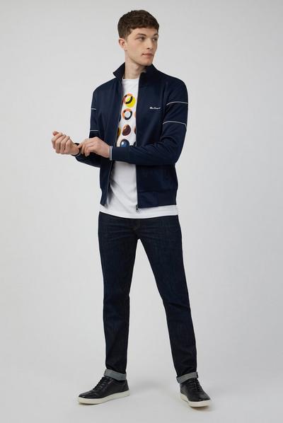 Ben Sherman Navy Stripe Sleeve Tricot