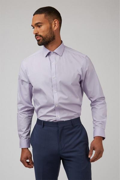 Limehaus Purple Poplin Tailored Shirt