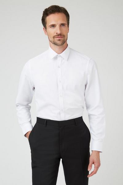Limehaus White Textured Regular Shirt