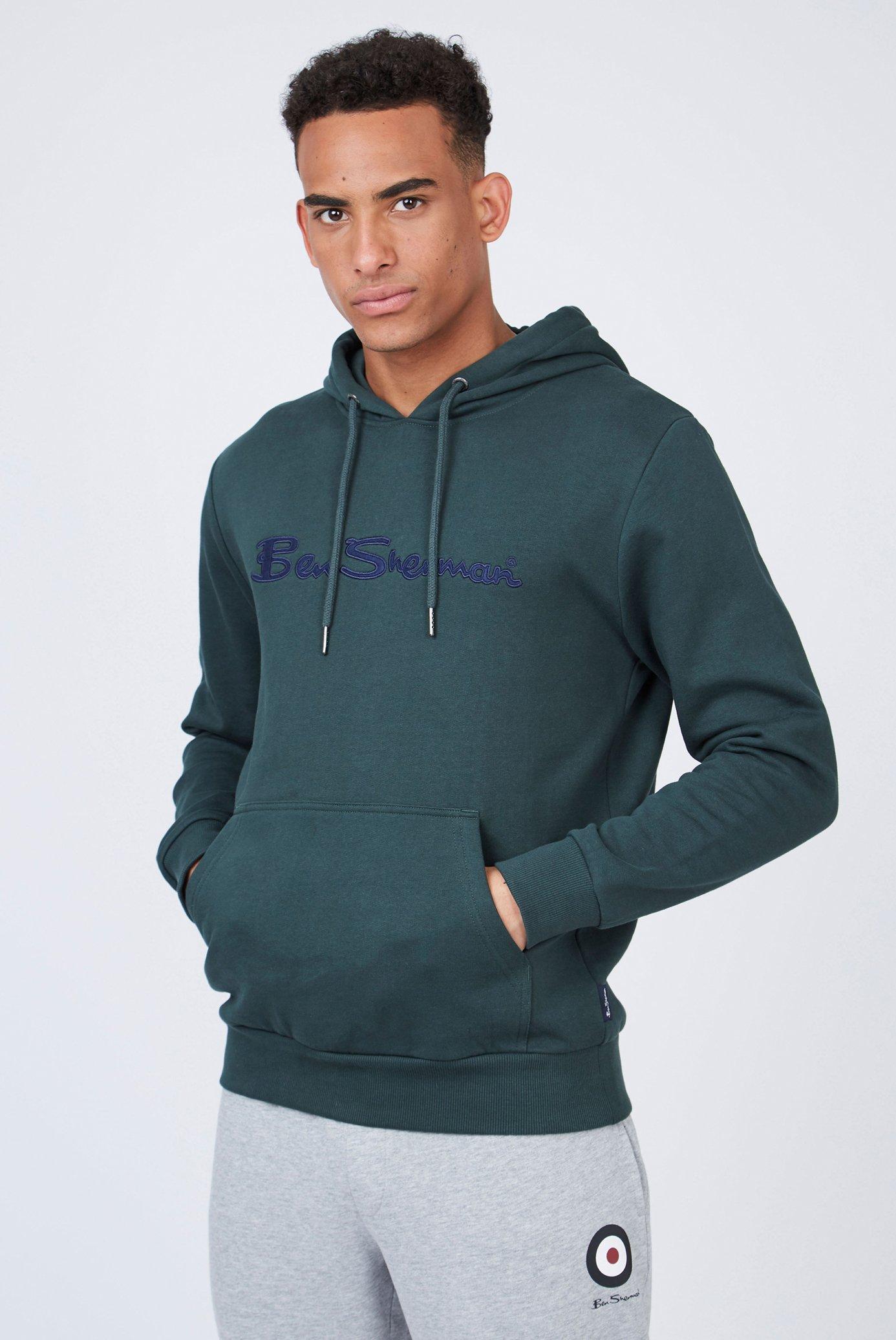 Hoodies & Sweatshirts | Large Logo Flocked Hoodie | Ben Sherman