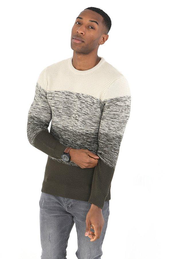 Jumpers & Cardigans | 'Hamza' Crew Neck Ombre Knitted Jumper | Brave Soul