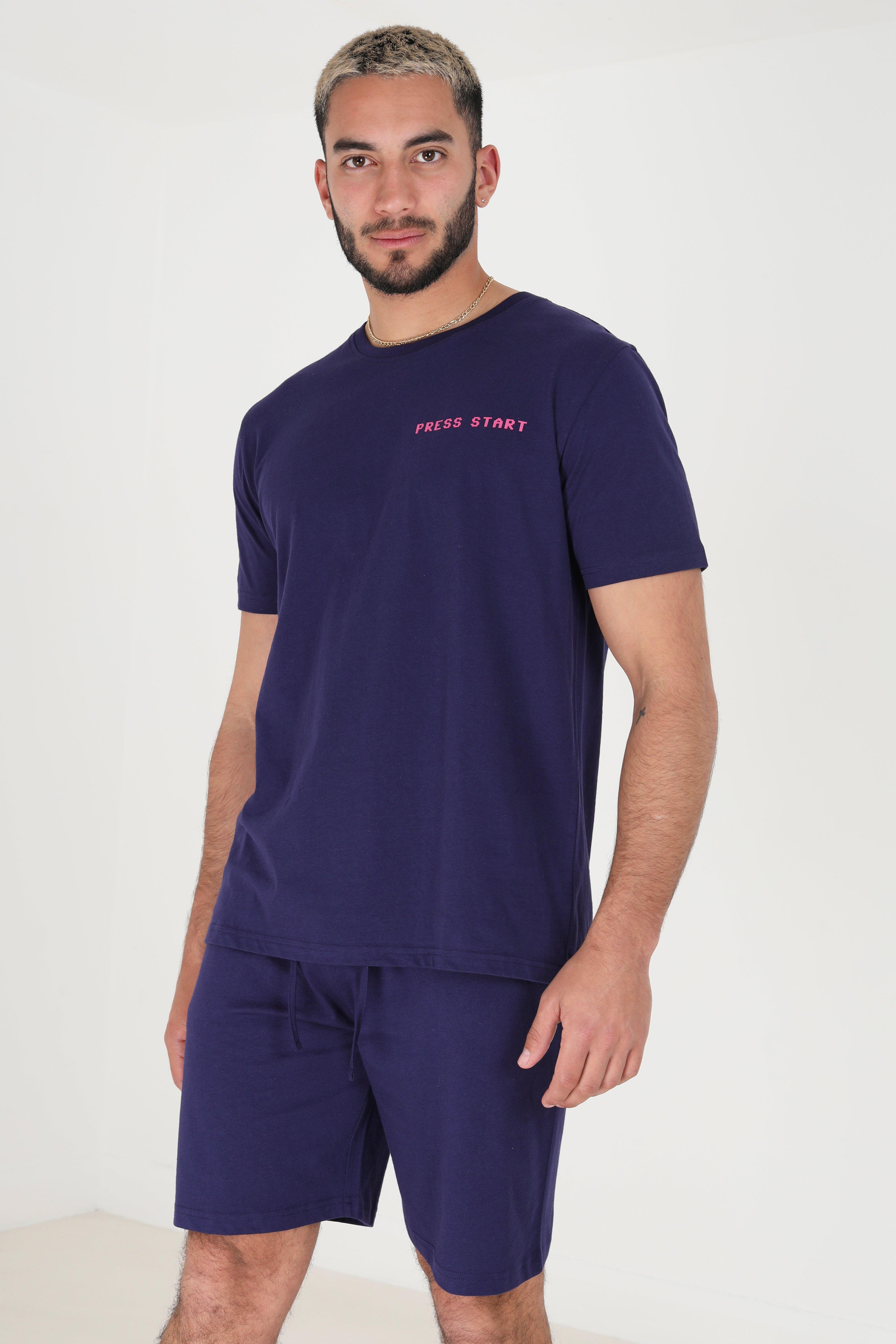 Nightwear | 'Start' Cotton Jersey Back Print Shortie Pyjama Set | Brave ...