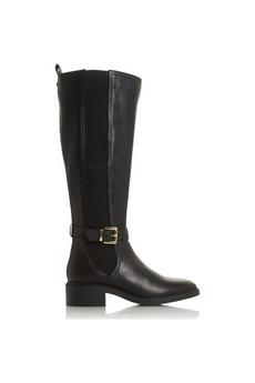 Dune London Black 'Torent' Leather Knee High Boots