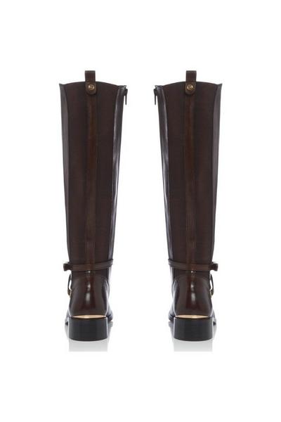 Dune London Brown 'True' Leather Knee High Boots