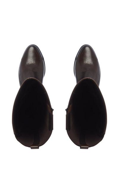 Dune London Brown 'True' Leather Knee High Boots