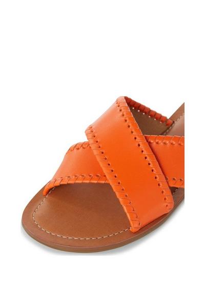 Dune London Orange 'Lindsy' Leather Sliders
