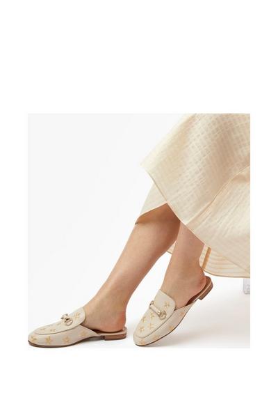 Dune London Ecru 'Galaxies' Leather Loafers