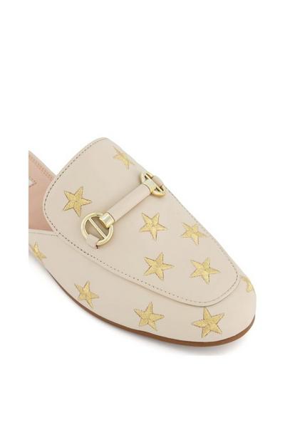 Dune London Ecru 'Galaxies' Leather Loafers