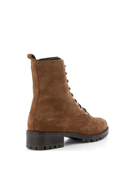Dune London Taupe 'Prestone' Leather Lace Up Boots