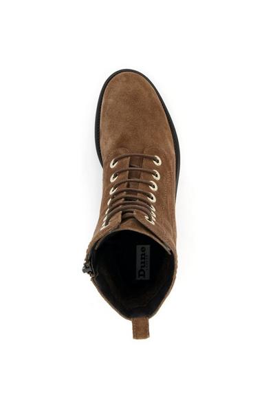 Dune London Taupe 'Prestone' Leather Lace Up Boots