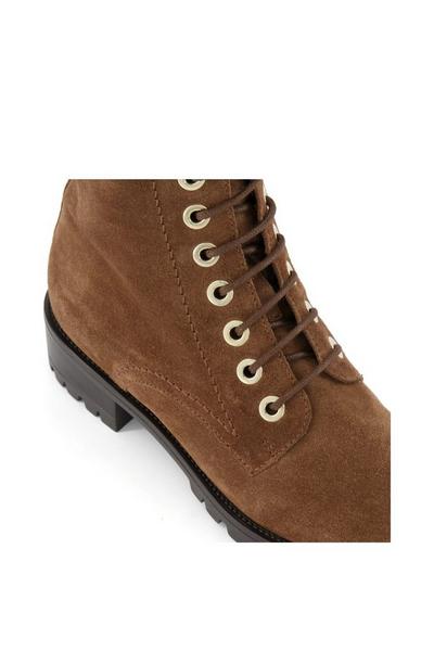 Dune London Taupe 'Prestone' Leather Lace Up Boots