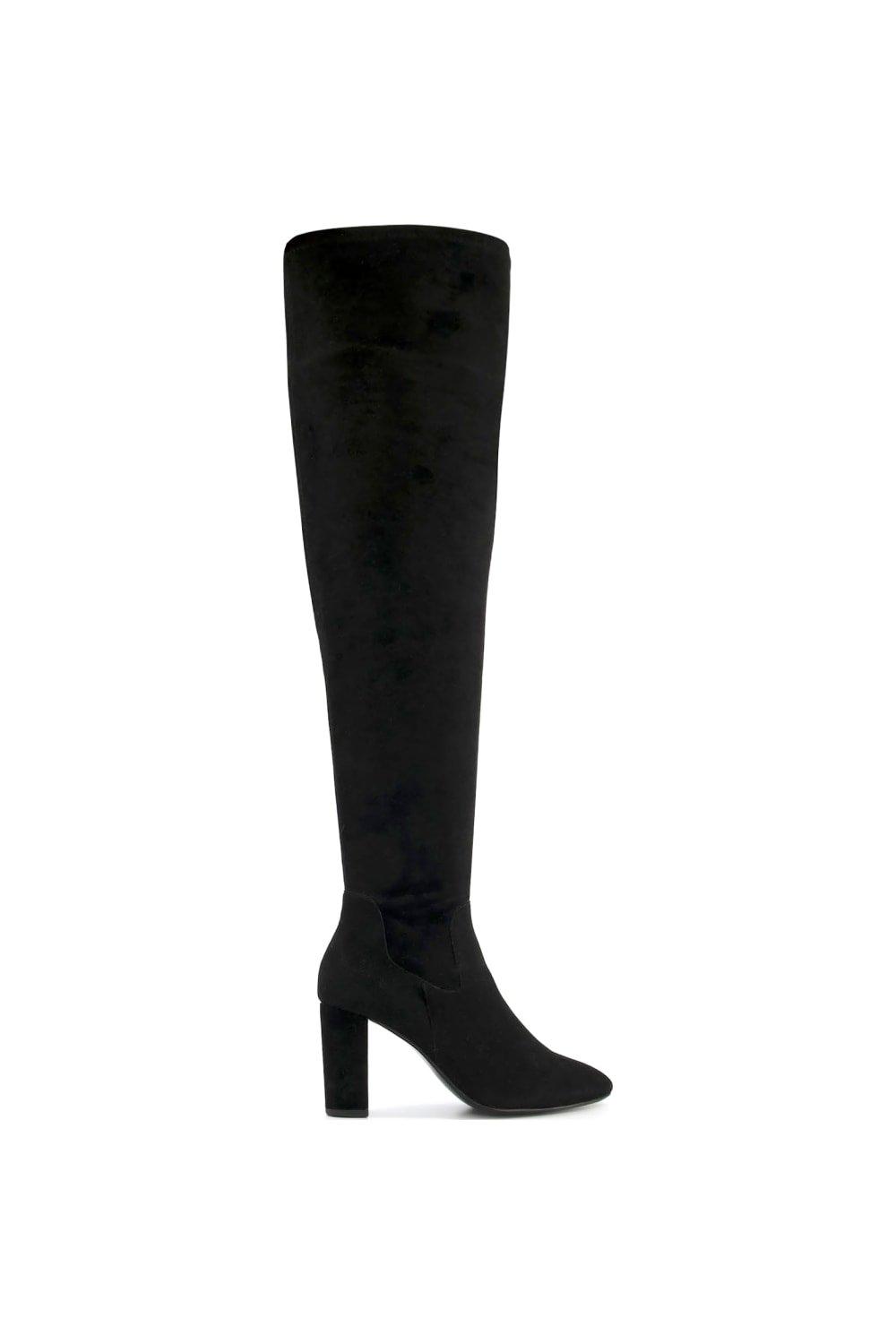 elastic back flat over knee boots