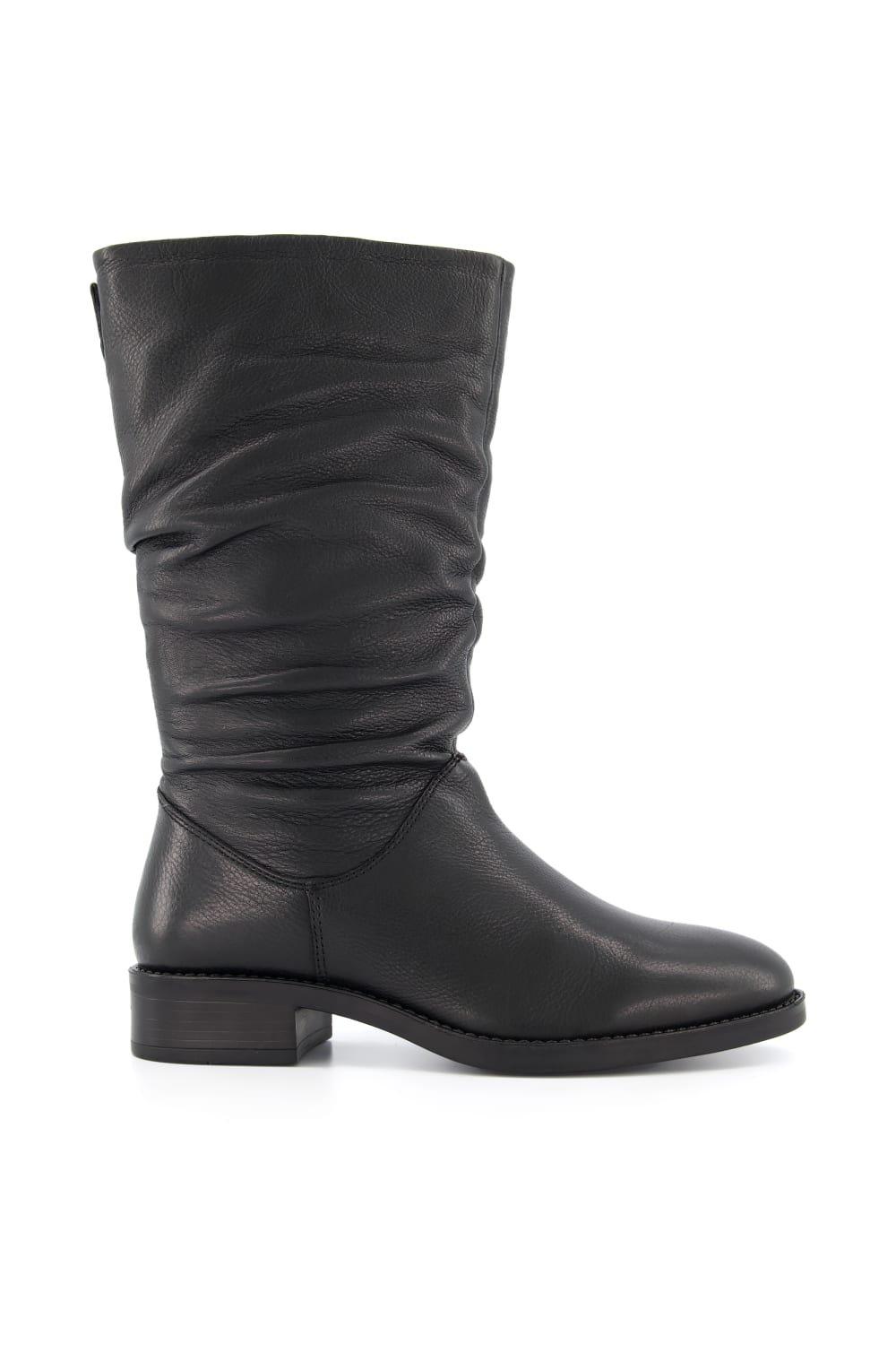 dune ladies ryling ruched calf boots