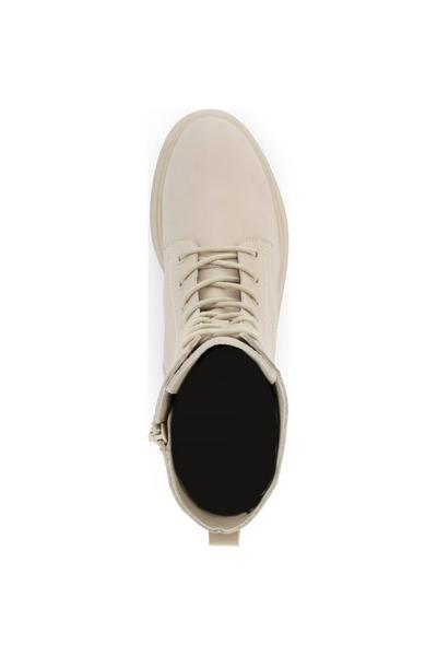 Dune London Ecru 'Paradisa' Leather Lace Up Boots