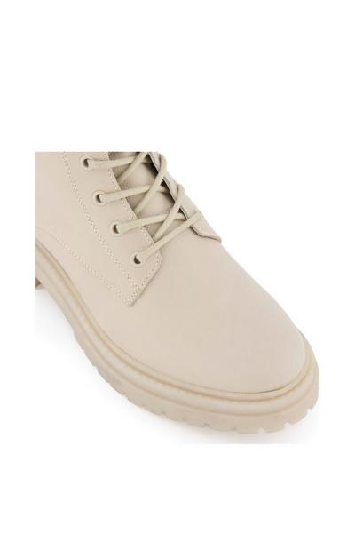 Dune London Ecru 'Paradisa' Leather Lace Up Boots