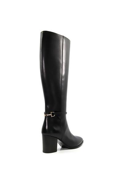 Dune London Black 'Tadley' Leather Knee High Boots
