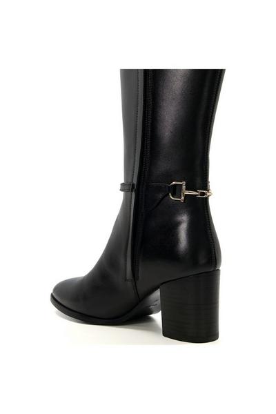 Dune London Black 'Tadley' Leather Knee High Boots