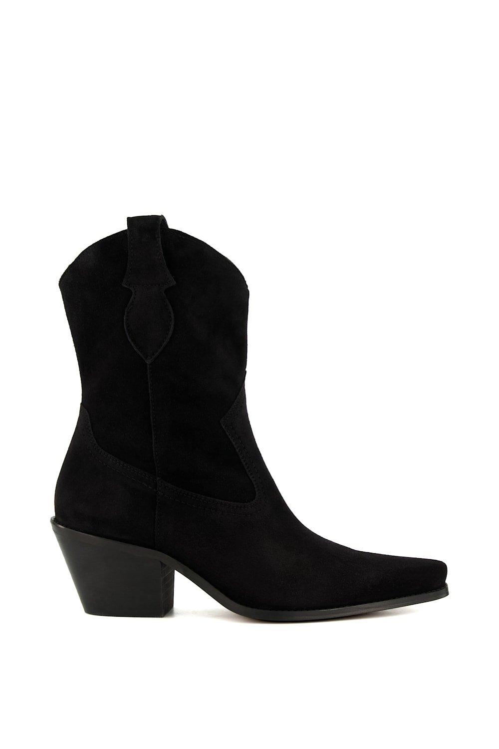 Boots | 'Pardner' Suede Western Boots | Dune London