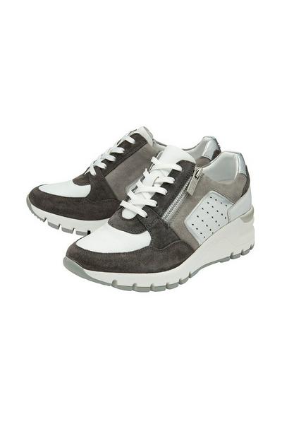 Lotus Grey 'Salma' Leather Zip-Up Trainers