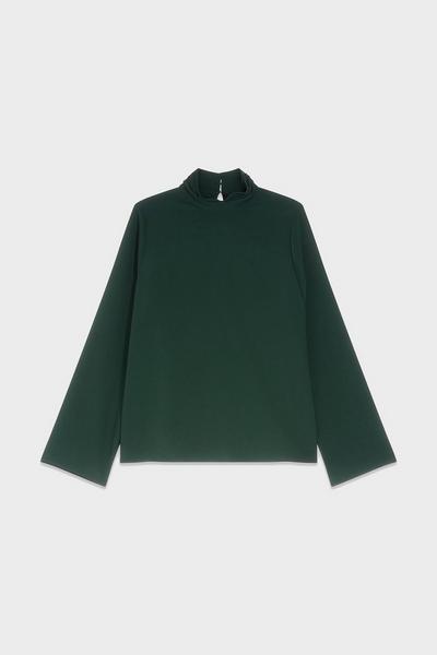 M&Co Green Long Sleeve High Neck Blouse