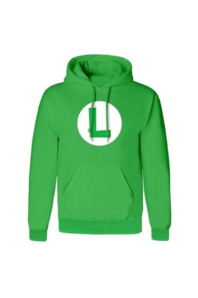 Super Mario Green Luigi Badge Pullover Hoodie