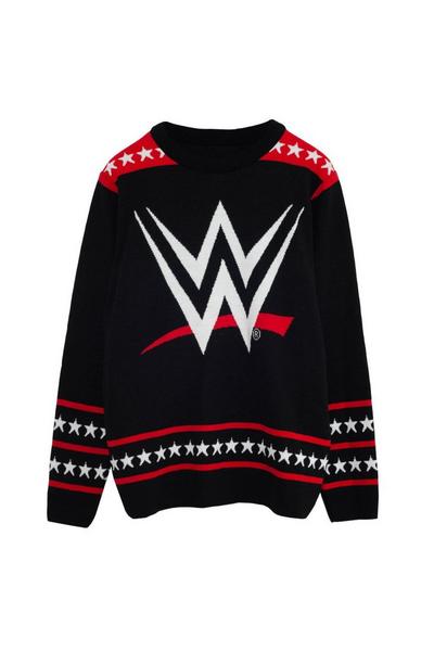 WWE Black Logo Knitted Jumper