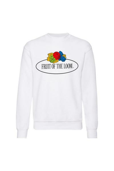 Fruit of the Loom White Vintage Big Logo Set-in Sweatshirt