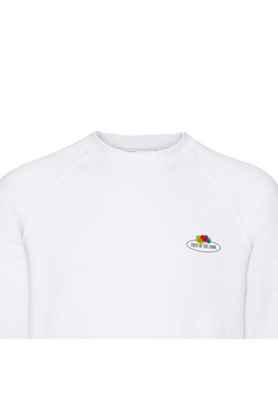 Fruit of the Loom White Vintage Small Logo Set-in Sweatshirt