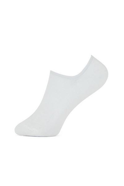 Foxbury White Cotton Blend No Show Socks (5 Pairs)