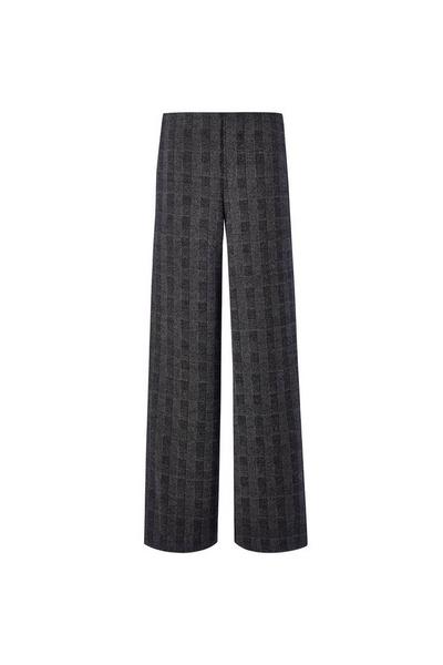 Cotton Traders  In-Check Wide Leg Jersey Pull-On Trousers - 27" Leg