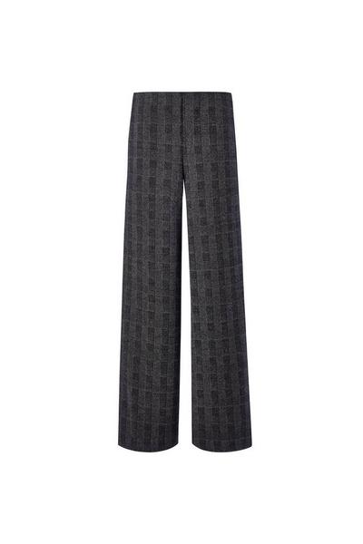 Cotton Traders In-Check Wide Leg Jersey Pull-On Trousers - 27" Leg